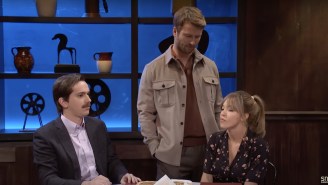 Sydney Sweeney And Glen Powell Had Themselves A Cute Little Reunion With Him Crashing Her Date Night In An ‘SNL’ Sketch